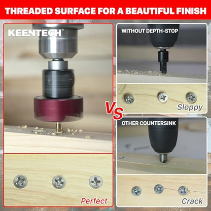 KEENTECH 6-PC Carbide Tipped Countersink Drill Bit Set 3/32" &1/8" &5/32"