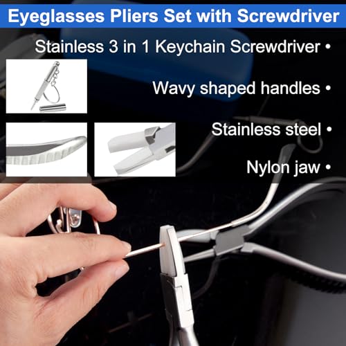 Round & Flat Nose Nylon Jaw Eyeglasses Frame Pliers 2 PCS - size: 2 piece
