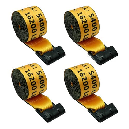 4 Pack 4"x30' Winch Straps Heavy Duty Tie Down Flat Hooks, 16200 lbs - style: 4-pack
