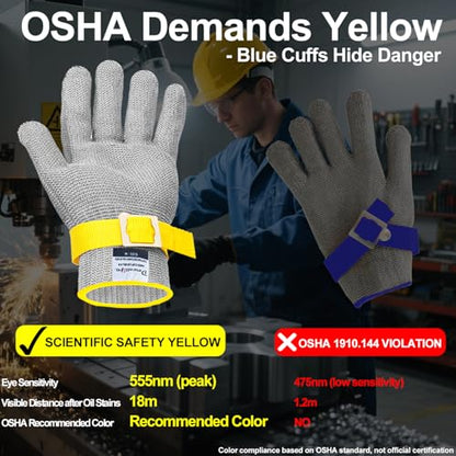 Dowellife Comfortable ANSI A9 Cut Resistant Glove Food Grade, Mesh Metal Kithcen Glove for Chef Oyster Shucking Mandoline Knife Butcher Meat Cutting - size: Large (Pack of 2)