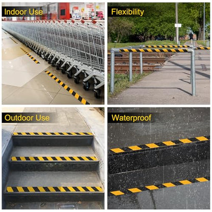 Heavy Duty Anti Slip Tape 2" x 33Ft Waterproof Non‑Slip Safety Grip Tape - size: 2 Inch x 33 Ft, Black Yellow