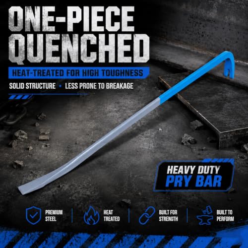 18 Inch 45 cm Heavy Duty Pry Bar Nail Puller Gray Blue - size: 18 Inch / 45 cm