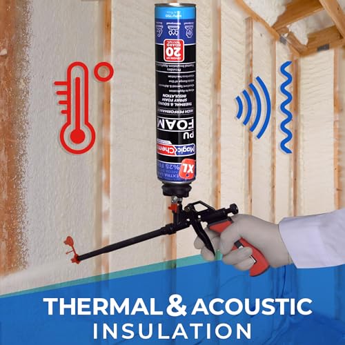 Magic Chems Spray Foam Insulation, Expanding Sealant, 2 Pack-25.4 oz