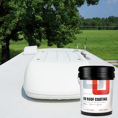 RV Roof Coating,with Seam Tape, Liquid White Rubber Coating, 5 Gallon