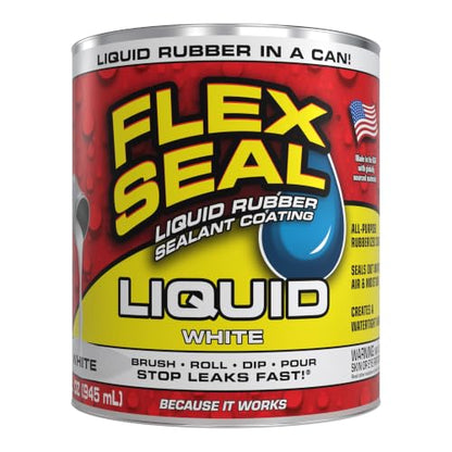 Flex Seal Liquid Rubber Sealant Coating, Waterproof, White, 32 oz - color: White, size: 32 oz
