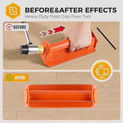 Floor Gap Fixer Tool for Hardwood, Vinyl Plank, Laminate with Rubber Mallet