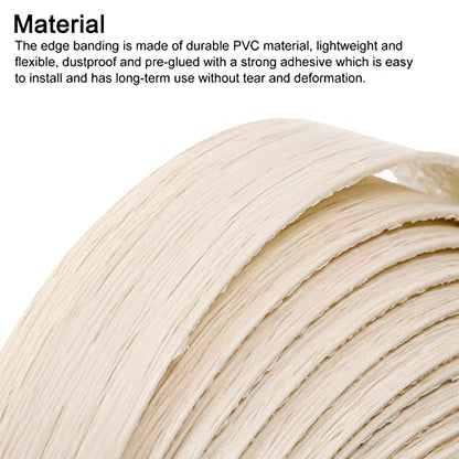uxcell Edge Banding, 3/4 inch x 49.2ft Pre-Glued Wood Veneer Edging Iron-on Flexible Edge Banding for Cabinet Repair Furniture Restoration, Oak - size: 3/4 Inch x 49.2ft
