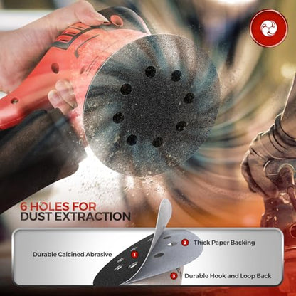 100PCS 5 Inch Sanding Discs 320 Grit Random Orbit Sander Sandpaper - style: Silicon Carbide
