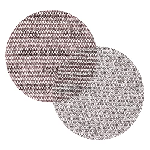 Mirka Abranet 5 Inch 80 Grit Mesh Sanding Discs, Hook and Loop, 10 Pack - size: Grit 80