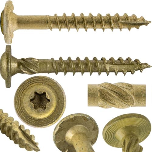Jake Sales #15 x 2 Construction Lag Screw - Torx/Star Drive Heavy Duty Structural Lag Screw - ACQ Compatible - Modified Truss Washer Head.1 x Full Box - 1,000 Screws - color: BRONZE, size: 15x2"