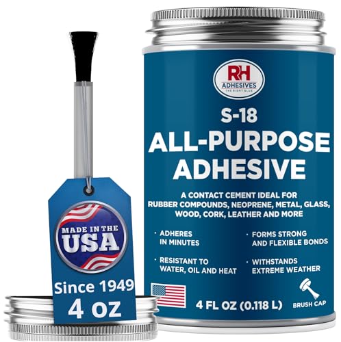 S-18 All-Purpose Adhesive 4 oz - Contact Cement for Headliner & Upholstery - size: 4 oz