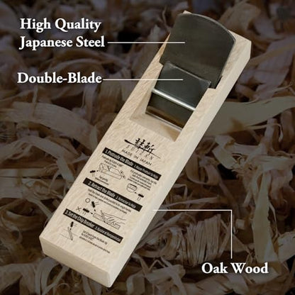 SUIZAN Kanna Japanese Wood Planer 2" Double Blade - Hand Block Plane - size: 2 inch (50mm) 2-Blade