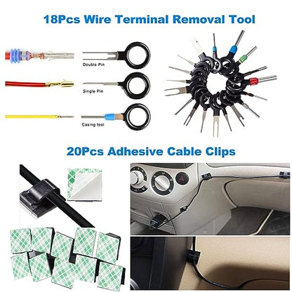 Uolor 342Pcs Trim Removal Tool Kit, Car Panel Door Audio Radio Stereo Removal Tools, Auto Push Pin Bumper Retainer Clip Set/Fastener Terminal Remover Tool/Car Upholstery Repair Pry Kit Auto Clip Plier