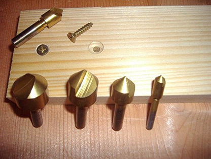MIBRO 589201 Titanium Coated Wood and Metal Countersink Set, 5 Pieces