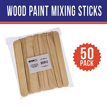 TCP Global Wood Paint and Epoxy Resin Mixing Sticks - 50 Pack