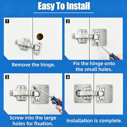 8PCS Thickened Hinge Repair Plate,Repairing Cabinet Doors with Loose Hinges