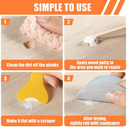 Deuvuo Wood Filler, Wood Putty Filler White - Our Wood Grain Filler Offers a Quick and Lasting Fix for Any Damage or Flaw - Paintable, Stainable, Sandable & Quick Drying - 9.87 Ounce - color: 9.87oz White