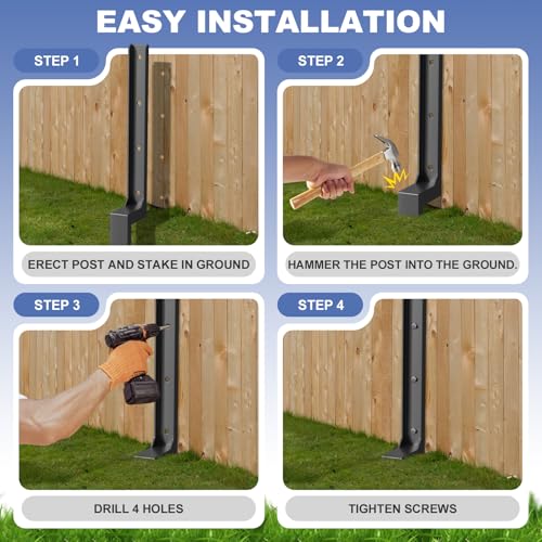 8 Pack Fence Post Repair Kit, Fence Post Repair Stakes for Fixing Broken