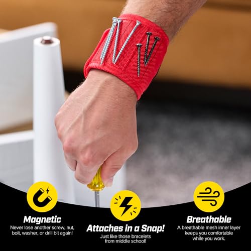 MagSnap Magnetic Wristband by Wrap-It Storage - Red - color: Red