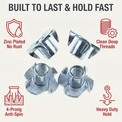 M10 T Nuts for Wood: 30 Pack - size: M10(30Pack)