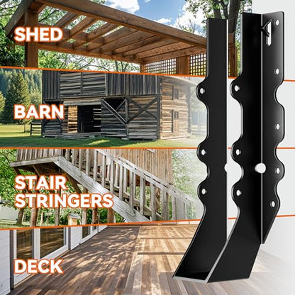 20 Pcs Black Joist Hangers 2X10, 18 Gauge Rafter Brackets , Hurricane Straps for 2x10 Face Mount Joist Hangers 2X10 for Shed/Barn/Coop/Porch/Truss, Structurally Sound and Aesthetically Pleasing - size: 20 Pcs 2x10, style: Black Joist Hanger
