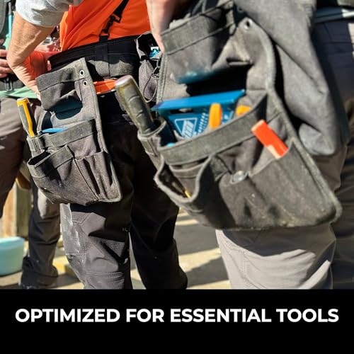Perkins Builder Brothers Essential Tool Belt Set With Suspenders, Ideal for Framers, Carpenters and Contractors, Medium Size, Black - size: Medium