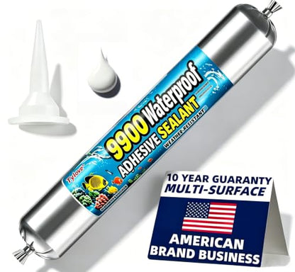 Tylove 9900 Silicone Waterproof Sealant for Roof, Wall, Fish Tank, RV & Metal Repair | Heat, Tear, Stretch & UV Resistant, Non-Toxic (Matte White) - color: Matte White