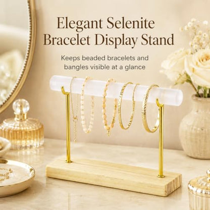 Selenite Bracelet Holder Display Stand, 7.9 x 2.2 x 5.9 in