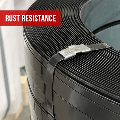 8NET Steel Strapping Band, 3,080' Length x 1/2'' Width x 0.020'' Thickness (1,170 lbs Break Strength), Cut Resistant Pallet Banding, Heavy Duty Metal Strap (10 Rolls) - color: 10 Rolls, size: 1/2" W x 3,080' L