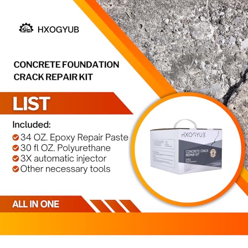 Concrete Foundation Crack Repair Kit, with Automatic Injector