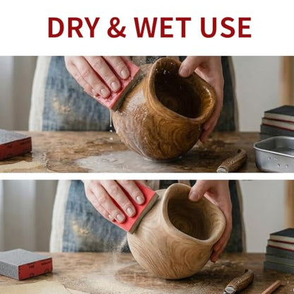 24Pcs 3 x 4 Inch Sanding Sponge Set, 180-2500 Grit Wet Dry Abrasive Sanding Sponges Pads, Soft Foam Hand Sander Block Sandpaper for Wood Metal Drywall Furniture Polishing