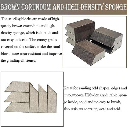 6 Pack Sanding Sponge, 180 Grit Sanding Blocks Assortment,Washable and Reusable for Wood Drywall Metal Home(180 Grit) - style: 180 Grit