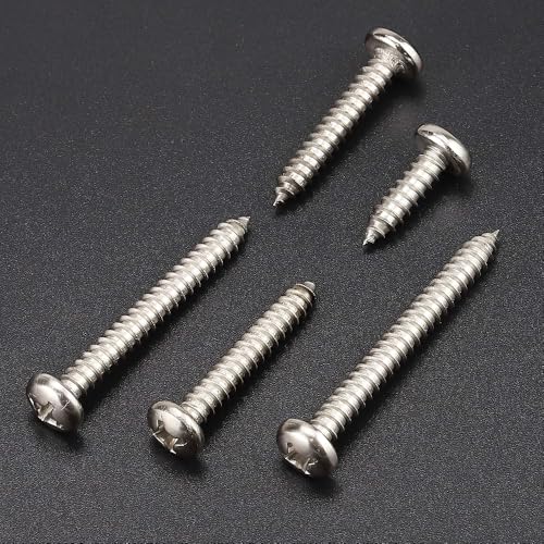#4 x 3/4" (100 Pack) Stainless Steel Phillips Pan Head Wood Screws, Stainless Steel 304 (18-8), Pan Head Sheet Metal Screws Self Tapping for Wood - size: #4 x 3/4"