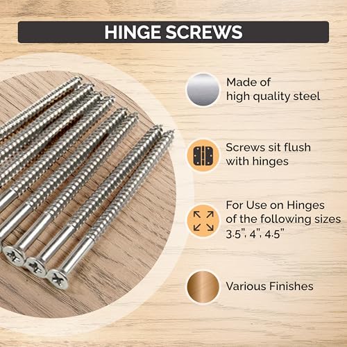 Hinge Outlet Wood Screws, Heavy-Duty Screws for Doors, Cabinets, Furniture & DIY Projects (Antique Brass, 9 x 3/4 Inch, 600 Count) - color: ANTIQUE BRASS