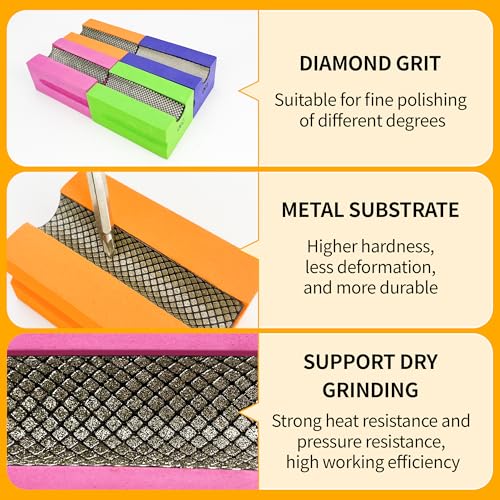Diamond Hand Polishing Pads,100 Grit Diamond Sanding Pads - color: GREEN
