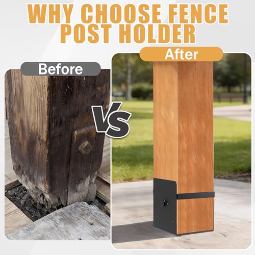 2 Pcs 6"x6" U-Shape Wet Concrete Fence Post Base (Actual 5.6"x5.6") - size: 6“x6"