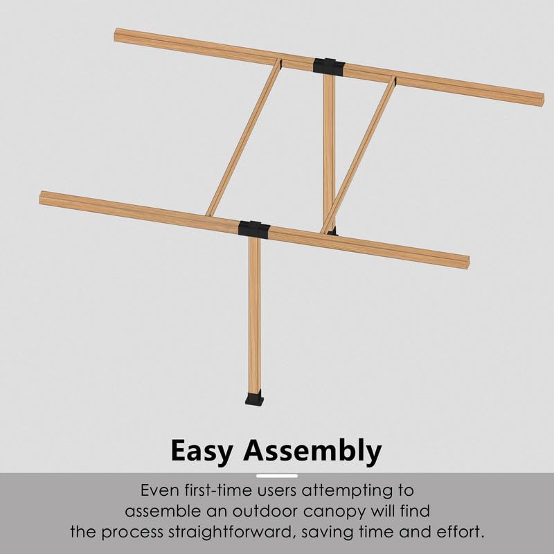 Kozyard 2 Sets DIY Pergola Brackets 3-Way Right Angle Corner Bracket - color: Black/2Sets