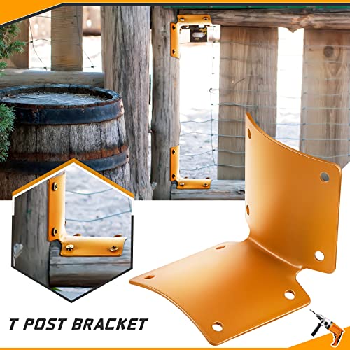 20 Pcs Round Post Fence Brackets Metal L for Wood Fence Post Repair Round Rail Angle Brackets with 0.8 Inch Screws for Wooden Frame Bed Furniture Hardware, 2 x 2 Inch - color: Brown