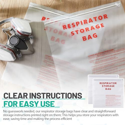 4 Pcs Respirator Storage Bag with Upgraded Zipper, 15.35" x 16"