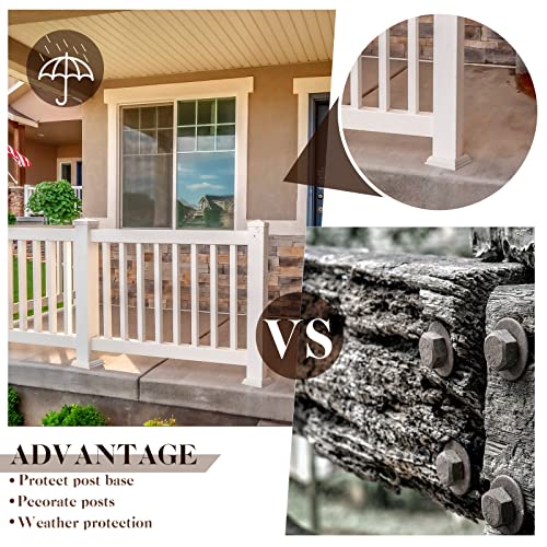 Taiyin 4 Packs Vinyl Post Skirt White PVC Fence Post Skirt,4" X 4" - size: 4x4 Inch