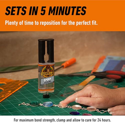 Gorilla 2 Part Epoxy, Clear Epoxy, 0.85 Ounce Syringe (Pack of 10) - 5 Minute Set, Incredibly Strong Bonding - size: 10 - Pack