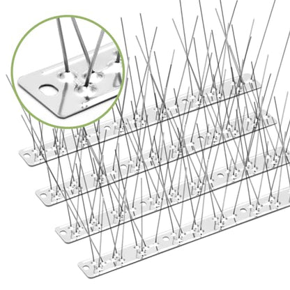 Pigeon Spikes Stainless Steel Bird Spikes for Outside to Keep Birds Away 25 Pack 20ft Coverage Bird Spikes Wire Prevention Spikes for Small Bird Squirrel for Fence Roof Blacony - size: disassembled-25pcs-20ft