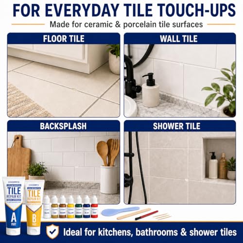 Tile Repair Kit, Ceramic & Porcelain Tile Chips & Cracks Repair-Color Match
