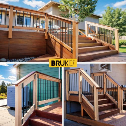 4 Pair(8pack) 30° Stair Stainless Steels Deck Railing Bracket Connectors, for 2x4 (Actually 1 ½" x 3 ½") Wood Deck Railing Post to handrail Connection (Matte Black) - size: Angles 30°