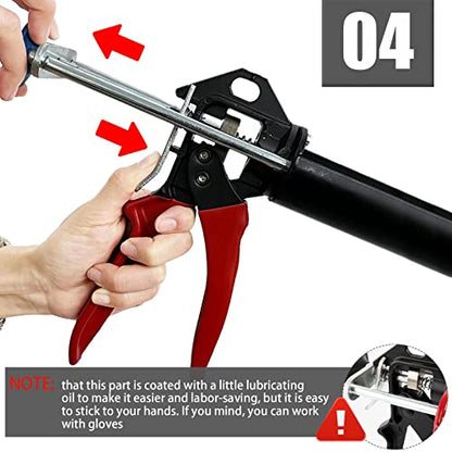 Dual Epoxy Gun, 200 mL/6.76 fl oz Double Cartridge Caulking Gun - size: 200mL