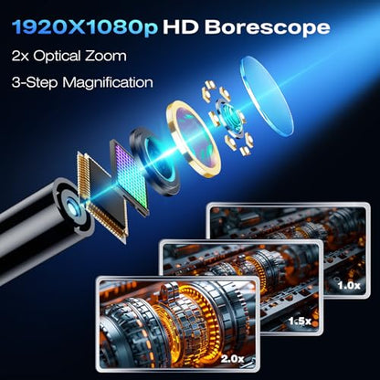 Endoscope Camera with Light, Handheld Borescope, 2.8" IPS Inspection Camera - size: 2.8" Handheld Borescope-ES07