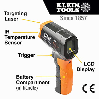 Klein Tools IR1 Infrared Thermometer with Targeting Laser, Auto-Hold, More - style: IR Thermometer