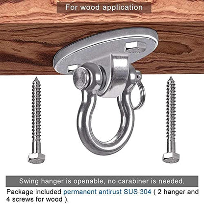 2Pack Heavy Duty Swing Hanger 180° Ceiling Swing Mount 2000 LBS Capacity - color: Silver Swing Hanger (2pack)