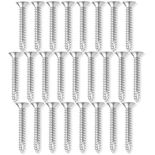 Cauldham Satin Nickel Wood Screws #9 x 1-1/2 Inch for Door Hinges - 25 Pack - color: Satin Nickel