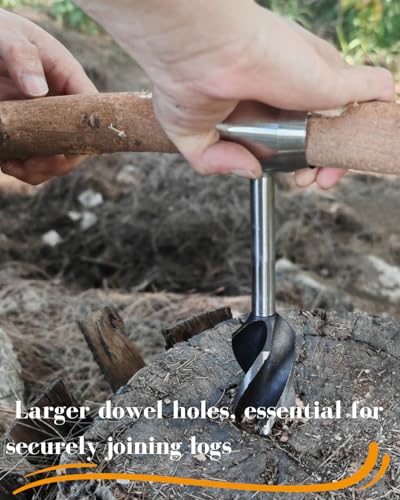 Big Bushcraft Hand Auger, 1.5" Scotch Eye Manual Auger for Wood